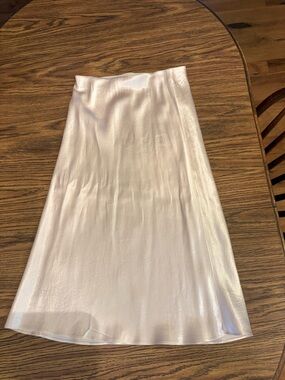 Babaton Champaign (Denude) Color Satin Midi Skirt